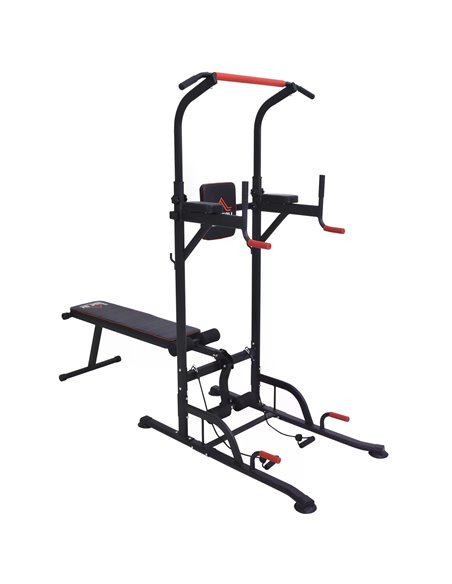 HOMCOM Steel Strength Training Power Tower Pull Up Station Black/Red A91-111 - pic 95447 | FastDaddyshop