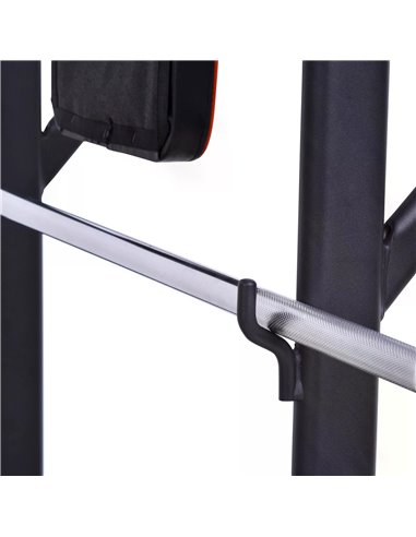 HOMCOM Steel Strength Training Power Tower Pull Up Station Black/Red A91-111