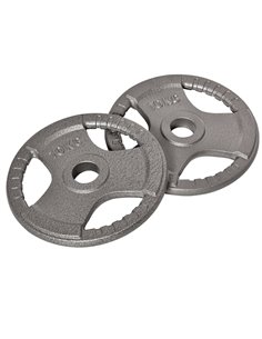 HOMCOM Olympic Weight Plates: 2-Piece Grip Plate Set for Strength Training, Crossfit & Weightlifting A91-136