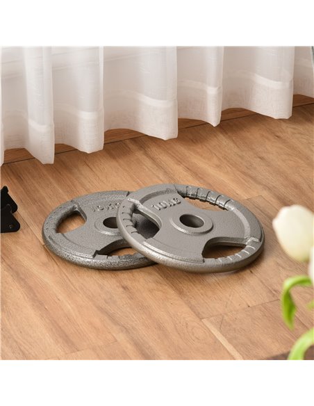 HOMCOM Olympic Weight Plates: 2-Piece Grip Plate Set for Strength Training, Crossfit & Weightlifting A91-136 - pic 95457 | FastDaddyshop