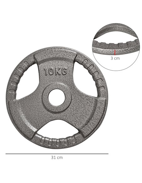 HOMCOM Olympic Weight Plates: 2-Piece Grip Plate Set for Strength Training, Crossfit & Weightlifting A91-136 - pic 95458 | FastDaddyshop