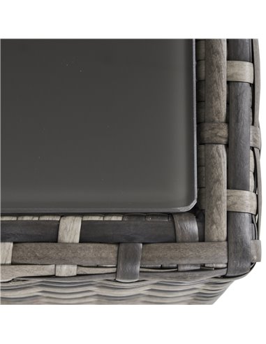 Outsunny Rattan Coffee Table Ready to Use Outdoor Furniture Suitable for Garden Backyard Deep Grey