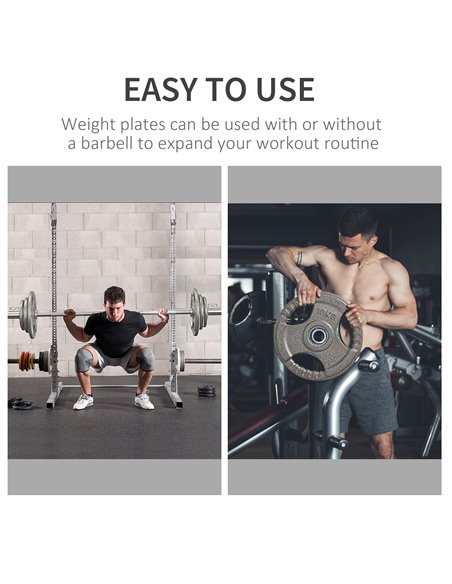 HOMCOM Olympic Weight Plates: 2-Piece Grip Plate Set for Strength Training, Crossfit & Weightlifting A91-136 - pic 95461 | FastDaddyshop