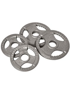 HOMCOM 4 PCS Olympic Weight Plates Grip Plate Sets for Strength and Crossfit and Weightlifting Training, Barbell Weight Set for 