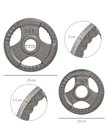 HOMCOM 4 PCS Olympic Weight Plates Grip Plate Sets for Strength and Crossfit and Weightlifting Training, Barbell Weight Set for  - pic 95467 | FastDaddyshop