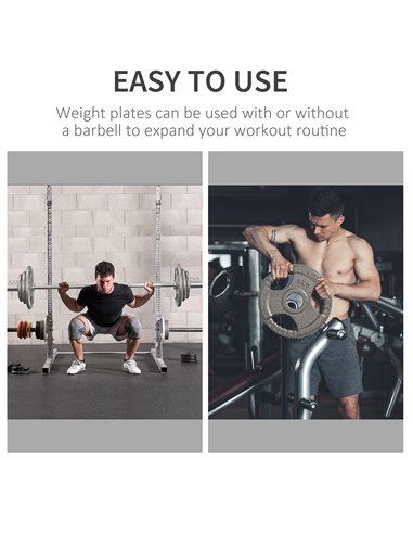 HOMCOM 4 PCS Olympic Weight Plates Grip Plate Sets for Strength and Crossfit and Weightlifting Training, Barbell Weight Set for 