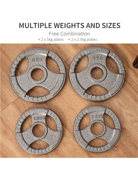 HOMCOM 4 PCS Olympic Weight Plates Grip Plate Sets for Strength and Crossfit and Weightlifting Training, Barbell Weight Set for  - pic 95471 | FastDaddyshop