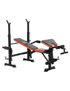 HOMCOM Adjustable Weight Bench with Leg Developer Barbell Rack for Weight Lifting and Strength Training Multifunctional Workout 
