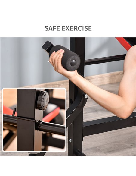 HOMCOM Adjustable Weight Bench with Leg Developer Barbell Rack for Weight Lifting and Strength Training Multifunctional Workout  - pic 95478 | FastDaddyshop