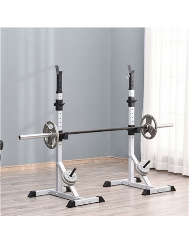 HOMCOM Weights Bar Barbell Rack Squat Stand Adjustable Portable Weight Lifting Suitable For Home Gym Training Work Out A91-070V0