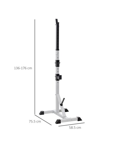 HOMCOM Weights Bar Barbell Rack Squat Stand Adjustable Portable Weight Lifting Suitable For Home Gym Training Work Out A91-070V0