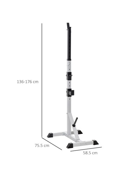 HOMCOM Weights Bar Barbell Rack Squat Stand Adjustable Portable Weight Lifting Suitable For Home Gym Training Work Out A91-070V0 - pic 95485 | FastDaddyshop