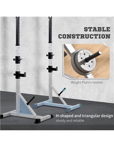 HOMCOM Weights Bar Barbell Rack Squat Stand Adjustable Portable Weight Lifting Suitable For Home Gym Training Work Out A91-070V0