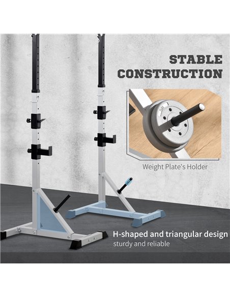 HOMCOM Weights Bar Barbell Rack Squat Stand Adjustable Portable Weight Lifting Suitable For Home Gym Training Work Out A91-070V0 - pic 95486 | FastDaddyshop
