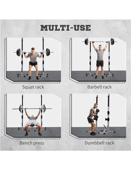 HOMCOM Weights Bar Barbell Rack Squat Stand Adjustable Portable Weight Lifting Suitable For Home Gym Training Work Out A91-070V0 - pic 95489 | FastDaddyshop