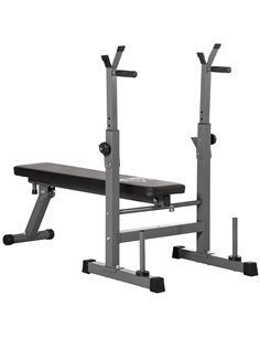 HOMCOM Adjustable Weight Bench, Foldable Bench Press with Barbell Rack, Dip Station, Home Gym, Strength Training, Multiuse A91-1