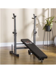 HOMCOM Adjustable Weight Bench, Foldable Bench Press with Barbell Rack, Dip Station, Home Gym, Strength Training, Multiuse A91-1 2