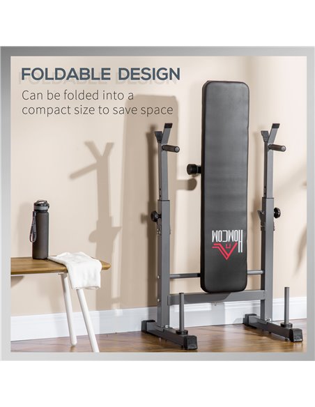 HOMCOM Adjustable Weight Bench, Foldable Bench Press with Barbell Rack, Dip Station, Home Gym, Strength Training, Multiuse A91-1 - pic 95497 | FastDaddyshop