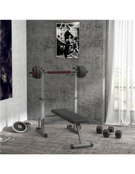 HOMCOM Adjustable Weight Bench, Foldable Bench Press with Barbell Rack, Dip Station, Home Gym, Strength Training, Multiuse A91-1 - pic 95500 | FastDaddyshop