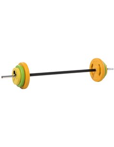 HOMCOM 20kg Barbell Weights Set, Adjustable Body Pump Weights with Non-slip Handle, for Women and Men Home Gym Strength Training