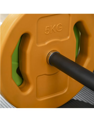HOMCOM 20kg Barbell Weights Set, Adjustable Body Pump Weights with Non-slip Handle, for Women and Men Home Gym Strength Training
