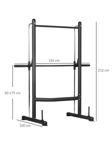 HOMCOM Squat Rack with Pull-Up Bar, Adjustable Weight Rack, Multi-Functional Weight Lifting Barbell Stand for Home Gym Strength 