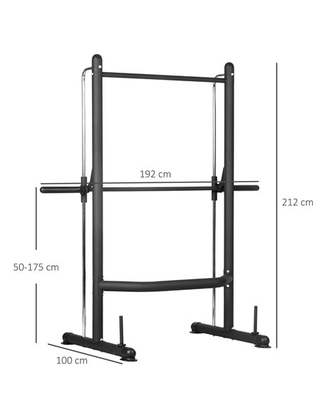 HOMCOM Squat Rack with Pull-Up Bar, Adjustable Weight Rack, Multi-Functional Weight Lifting Barbell Stand for Home Gym Strength  - pic 95521 | FastDaddyshop
