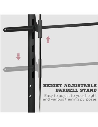 HOMCOM Squat Rack with Pull-Up Bar, Adjustable Weight Rack, Multi-Functional Weight Lifting Barbell Stand for Home Gym Strength 