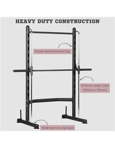 HOMCOM Squat Rack with Pull-Up Bar, Adjustable Weight Rack, Multi-Functional Weight Lifting Barbell Stand for Home Gym Strength  - pic 95525 | FastDaddyshop