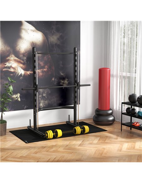HOMCOM Squat Rack with Pull-Up Bar, Adjustable Weight Rack, Multi-Functional Weight Lifting Barbell Stand for Home Gym Strength  - pic 95527 | FastDaddyshop
