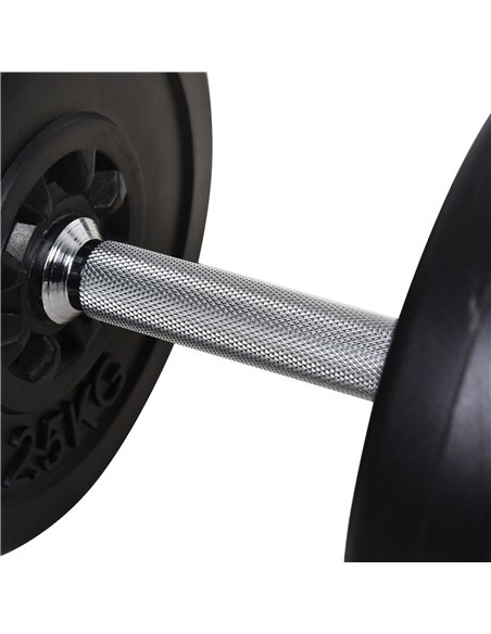 HOMCOM 65kg Adjustable Barbell Weights Set, 2 in 1 Dumbbells and Barbell Set w/ Knurled Bar, Free Weights Training Equipment for - pic 95535 | FastDaddyshop
