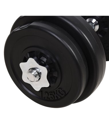 HOMCOM 65kg Adjustable Barbell Weights Set, 2 in 1 Dumbbells and Barbell Set w/ Knurled Bar, Free Weights Training Equipment for