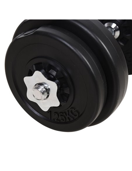 HOMCOM 65kg Adjustable Barbell Weights Set, 2 in 1 Dumbbells and Barbell Set w/ Knurled Bar, Free Weights Training Equipment for - pic 95536 | FastDaddyshop