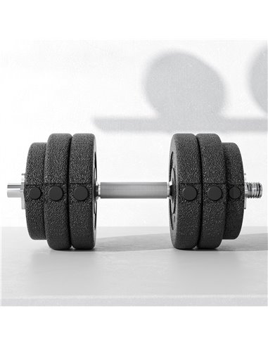 HOMCOM 30KG Adjustable Dumbbells Set, Hand Weights Set for Home Gym Weight Lifting Training A91-139V03BK