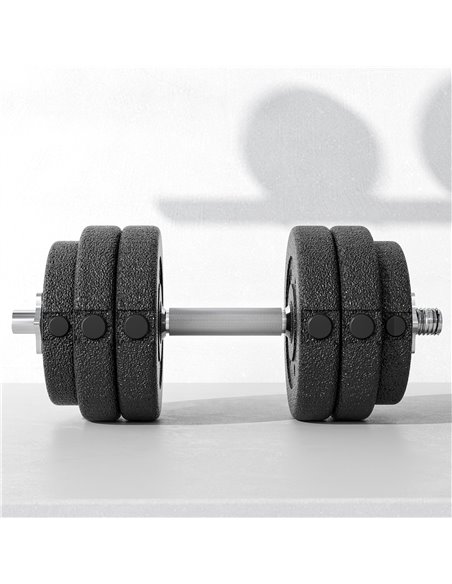 HOMCOM 30KG Adjustable Dumbbells Set, Hand Weights Set for Home Gym Weight Lifting Training A91-139V03BK - pic 95545 | FastDaddyshop