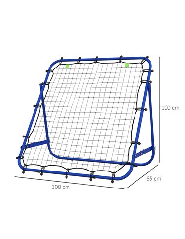 HOMCOM Adjustable Rebounder Net Kickback Target Goal for Teens Adults Training, Blue A62-011V00BU