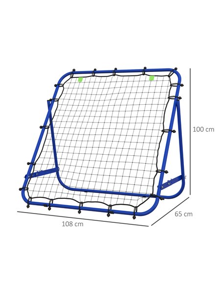 HOMCOM Adjustable Rebounder Net Kickback Target Goal for Teens Adults Training, Blue A62-011V00BU - pic 95548 | FastDaddyshop