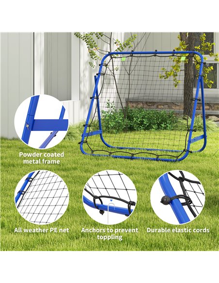 HOMCOM Adjustable Rebounder Net Kickback Target Goal for Teens Adults Training, Blue A62-011V00BU - pic 95550 | FastDaddyshop