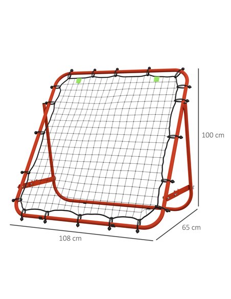 HOMCOM Adjustable Rebounder Net Kickback Target Goal for Teens Adults Training, Red A62-011V00RD - pic 95557 | FastDaddyshop