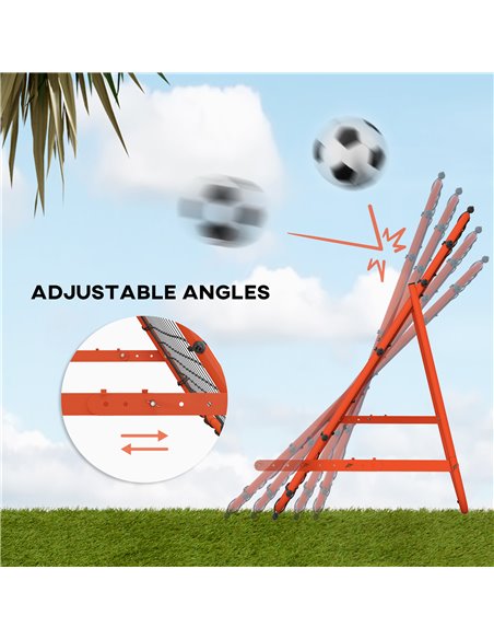 HOMCOM Adjustable Rebounder Net Kickback Target Goal for Teens Adults Training, Red A62-011V00RD - pic 95558 | FastDaddyshop