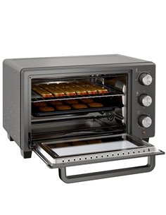 HOMCOM Mini Oven, 21L Countertop Electric Grill, Toaster Oven with Adjustable Temperature, Timer, Baking Tray and Wire Rack, 140