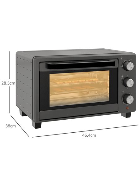 HOMCOM Mini Oven, 21L Countertop Electric Grill, Toaster Oven with Adjustable Temperature, Timer, Baking Tray and Wire Rack, 140 - pic 95566 | FastDaddyshop