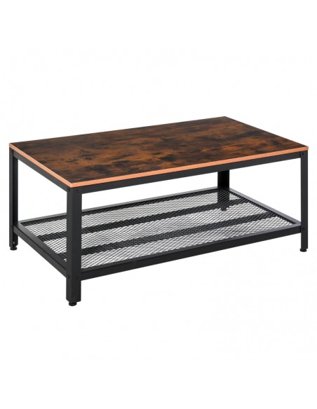 Homcom Retro Industrial Coffee Table with Metal Frame, Rustic Brown - pic 9557 | FastDaddyshop