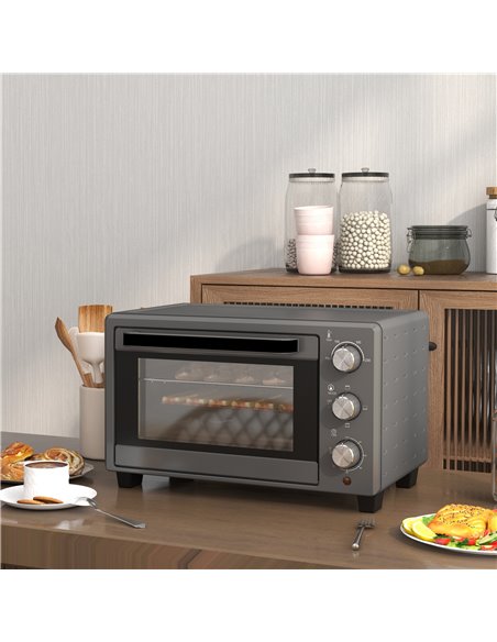 HOMCOM Mini Oven, 21L Countertop Electric Grill, Toaster Oven with Adjustable Temperature, Timer, Baking Tray and Wire Rack, 140 - pic 95572 | FastDaddyshop