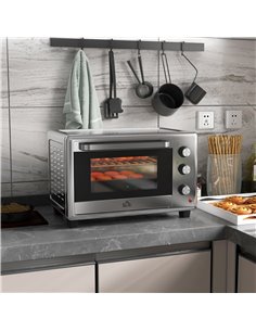 HOMCOM 30L 60-230°C Mini Electric Oven, with Accessories - Silver Tone 800-167V70SR 2