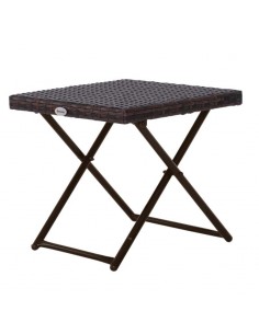 Outsunny Garden Small Folding Square Rattan Coffee Table, Brown