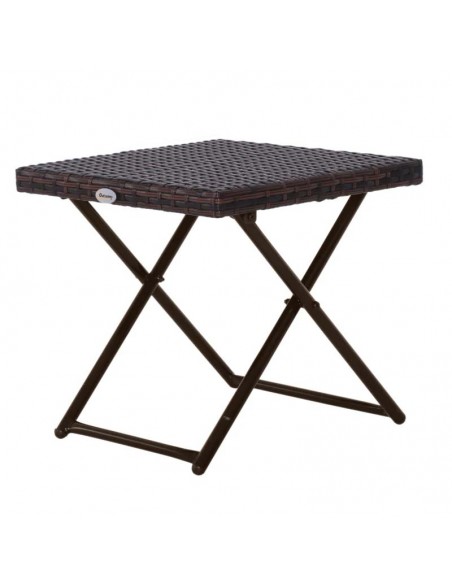 Outsunny Garden Small Folding Square Rattan Coffee Table, Brown - pic 9558 | FastDaddyshop