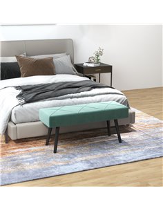HOMCOM Bedroom Bench Shoe Bench with Sponge Cushion, Steel Legs, Velvet-Feel Upholstery, for Window Seat, Entryway Storage 831-6 2