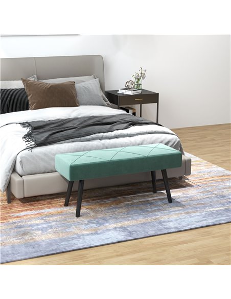 HOMCOM Bedroom Bench Shoe Bench with Sponge Cushion, Steel Legs, Velvet-Feel Upholstery, for Window Seat, Entryway Storage 831-6 - pic 95610 | FastDaddyshop