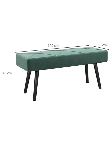 HOMCOM Bedroom Bench Shoe Bench with Sponge Cushion, Steel Legs, Velvet-Feel Upholstery, for Window Seat, Entryway Storage 831-6 - pic 95611 | FastDaddyshop